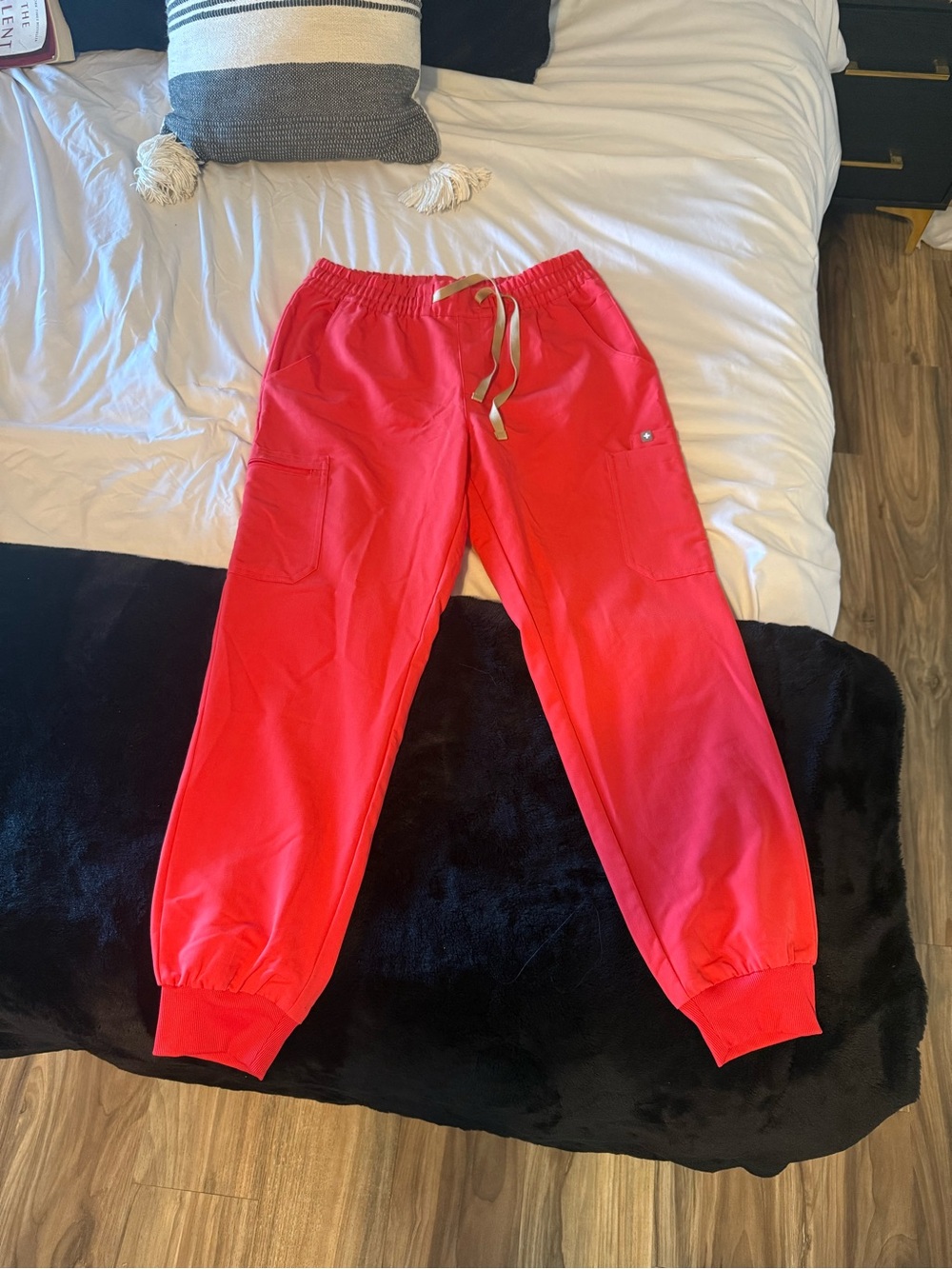 Figs Bright Red Kids Cargo Joggers